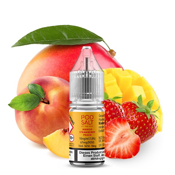 Pod Salt Xtra Nikotinsalz Liquid - Mango Strawberry Peach 10ml