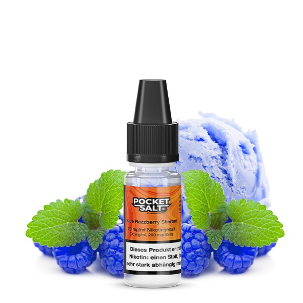 Pocket Salt Nikotinsalz Liquid - Blue Razzberry Sherbet 10ml 20mg/ml