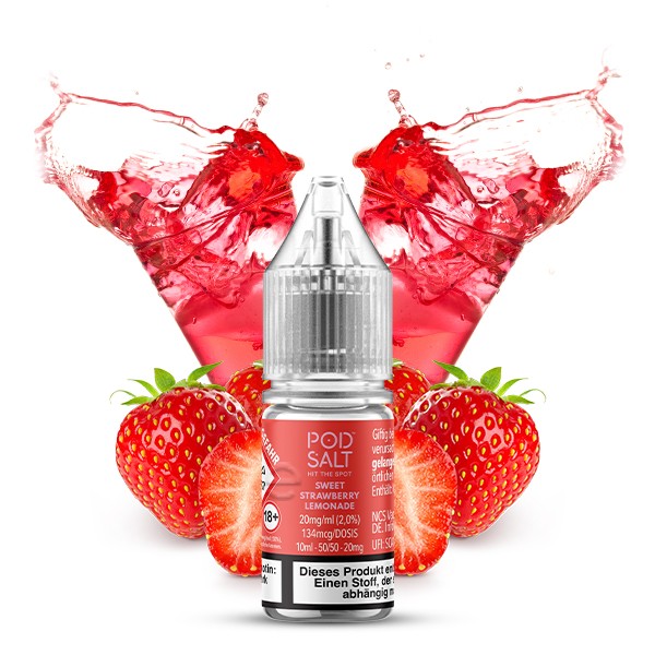 Pod Salt Xtra Nikotinsalz Liquid - Sweet Strawberry Lemonade 10ml