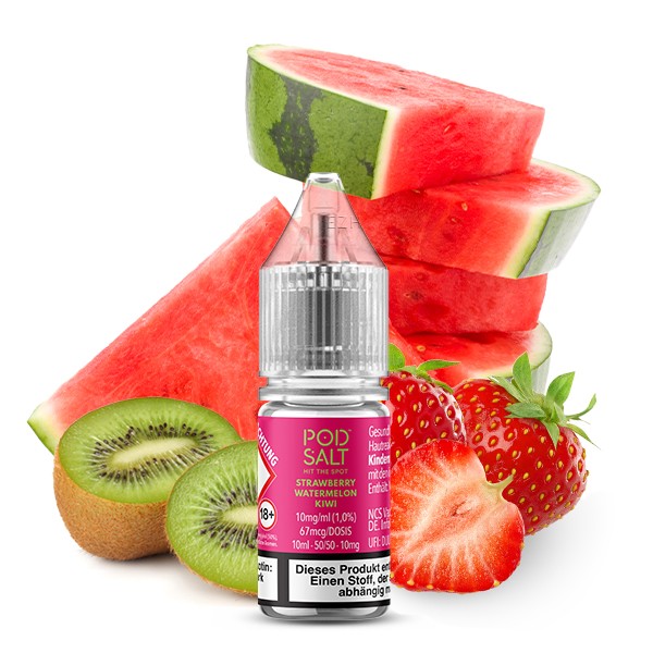 Pod Salt Xtra Nikotinsalz Liquid - Strawberry Watermelon Kiwi 10ml