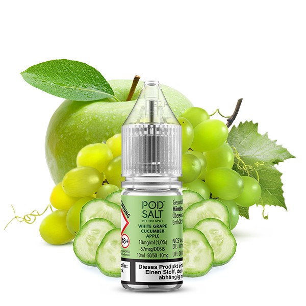 Pod Salt Xtra Nikotinsalz Liquid - White Grape Cucumber Apple 10ml