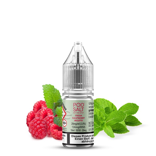 Pod Salt Xtra Nikotinsalz Liquid - Fresh Raspberry Mojito 10ml