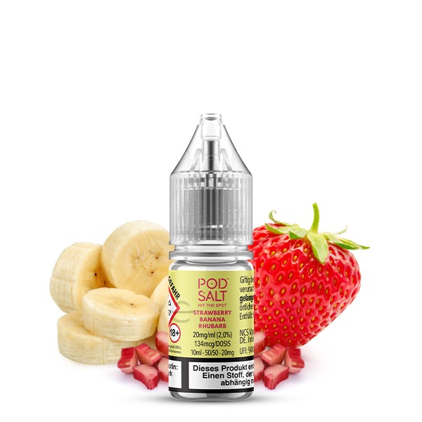 Pod Salt Xtra Nikotinsalz Liquid - Strawberry Banana Rhubarb 10ml