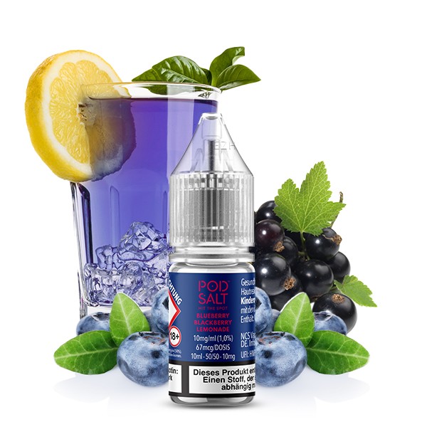 Pod Salt Xtra Nikotinsalz Liquid - Blueberry Blackberry Lemonade 10ml