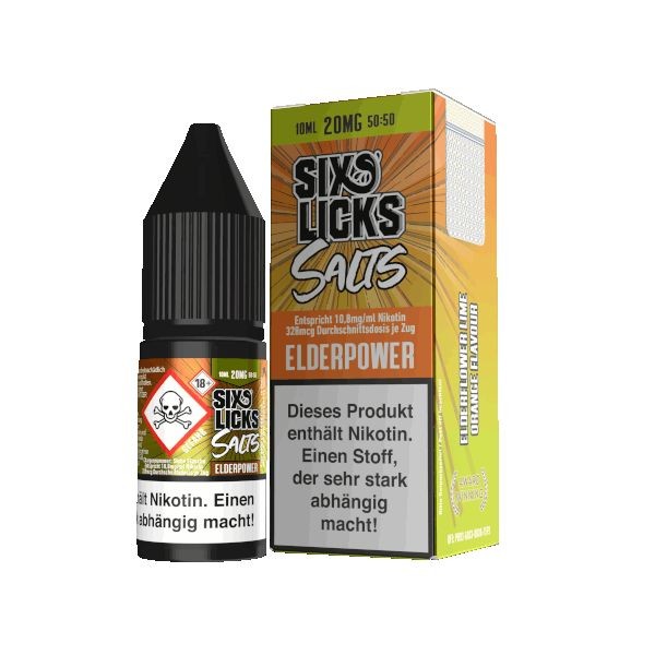 Six Licks Nikotinsalzliquid - Elderpower 10ml